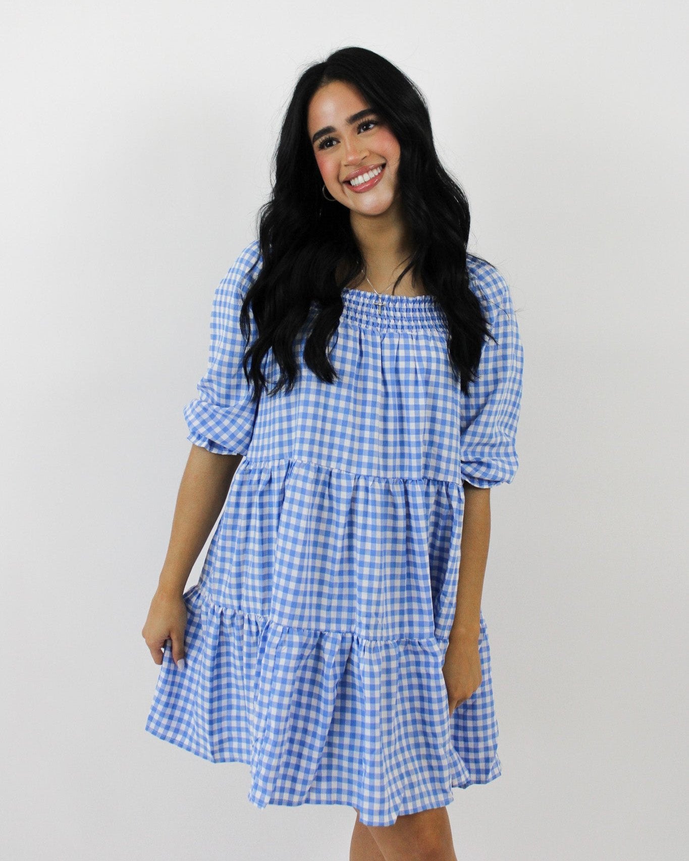 Gingham Babydoll Dress